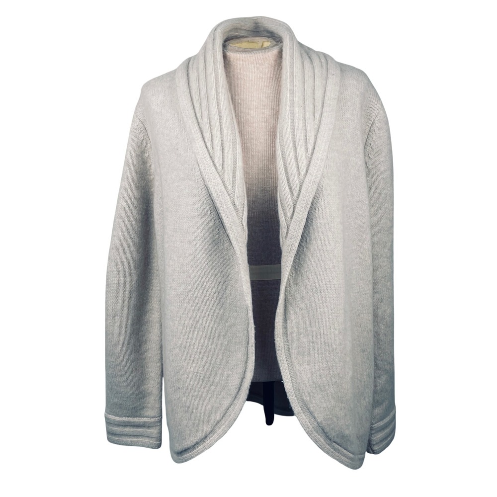 Talbots Petites Tan Merino Wool Cashmere Blend Shawl Collar Cardigan LP